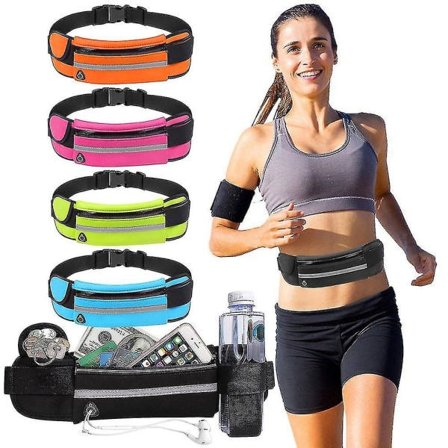 Tyverisikring Sport Løb Fitness Vandtæt Taljetaske Telefon Flaskeholder Sky Blue