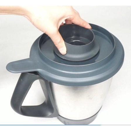 Grå Målekopp 100 ml / 50 ml låsbar Dosering hette forsegling lokk kompatibel med Vorwerk Thermomix