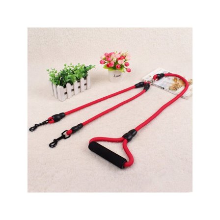 Högkvalitativt 145 cm nylon dubbel hundkoppel trasselfritt dubbel hundkoppel parträning två hundar lämplig för små medelstora stora hundar slumpmässig