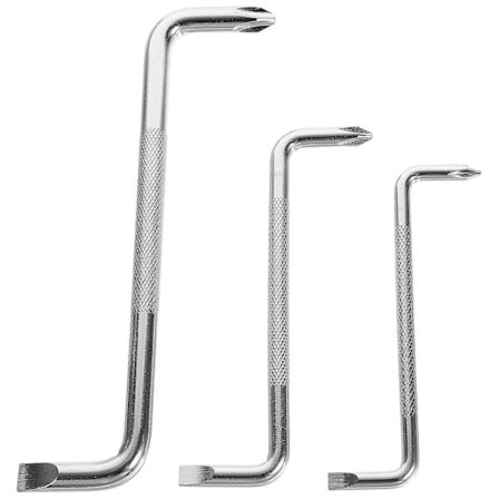 3 stk. Offset Skruetrækker Dobbeltsidet Skruetrækker Assorteret Vinkel Skruetrækker Til Trange Plads