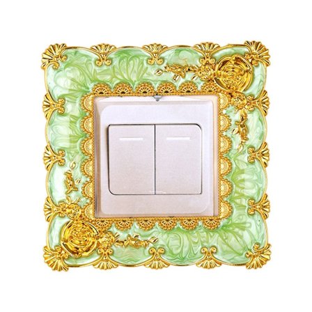 Yhden valokytkimen cover pistorasian ympäristökehys GREEN&GOLD