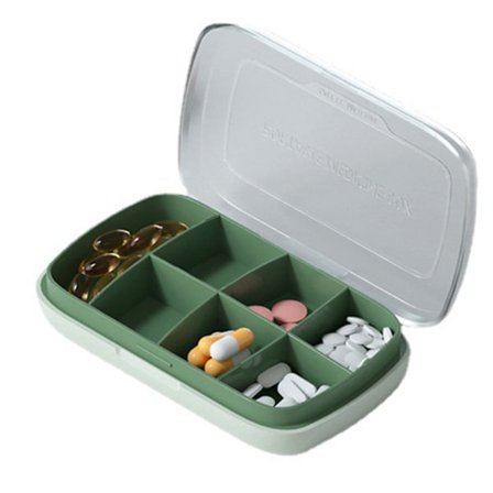 Pill Box Organizer Rese Case med 7 fack 7 dagars pillerbox med genomskinligt lock för piller Fiskoljor
