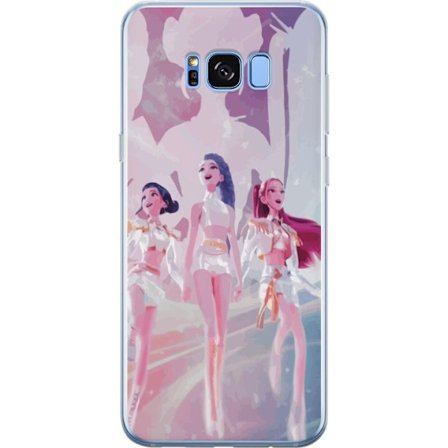 Yhteensopiva Puhelinkuori Samsung Galaxy S8+ K-Pop Demon Hunters hopeinen kolmikko idol anime kpop futuristinen lavastussuunnittelu