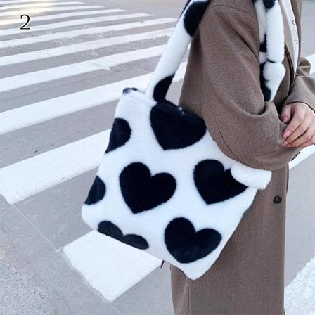 Fluffy skulderveske Veske med topphåndtak 2 2