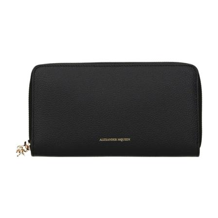 Alexander McQueen Pung Leather Sort, Dame Punge og Kortholder, Størrelse: ONE Size