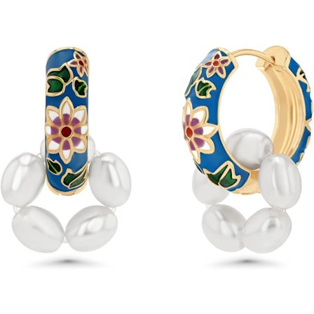 Guld Hoop Örhängen, Pärlörhängen, Guldörhängen, Örhängen för Kvinnor, Örhängen Dangle, Hoop Örhängen, Chunky Guld Hoops