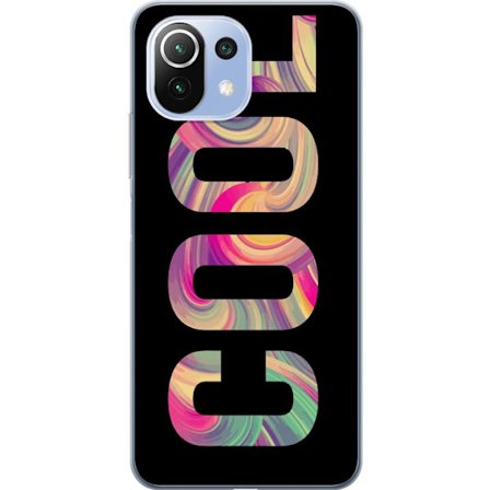 Yhteensopiva Puhelinkuori Xiaomi Xiaomi 11 Lite 5G NE Nykytaiteellinen typografia taiteilu sanaa LOVE nestemäisissä sateenkaariväreissä mustaa tau