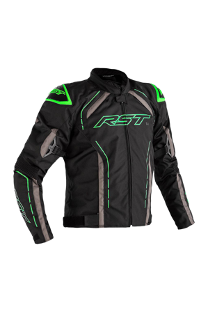 Motorcykel Tekstiljakke RST S-1 Sort/Grå/Grøn S