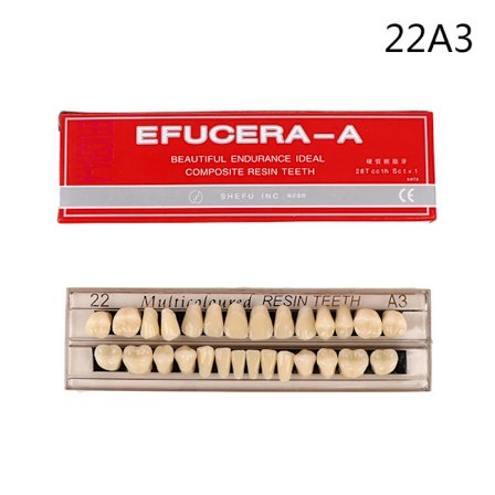 28 tænder/sæt koldt lys tænder resin protese tænder 3D farveguide farvesammenligner spejl tandpleje hvid blegning Dentalplade