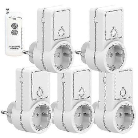 2025 Fjärrkontroll strömuttag för hemmet 5x trådlös EU smart kontakt