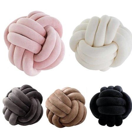 Plys Knude Kugle Pude til Boligindretning - Sofa, Bil, Kontorindretning - lingling} Sort(BT)