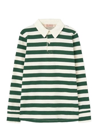 THE ANIMALS OBSERVATORY Stripes Freen Eel Polo Shirt - Green - 6 Y