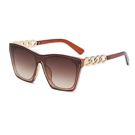 Trendiga Stora Solglasögon Dammode Metall Kvadratiska Street Shot Solglasögon Retro Solglasögon