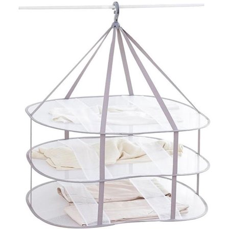 Sammenleggbart klesstativ 3-lags nett 77x62x78 cm hengende oppbevaring for gensere festdekor