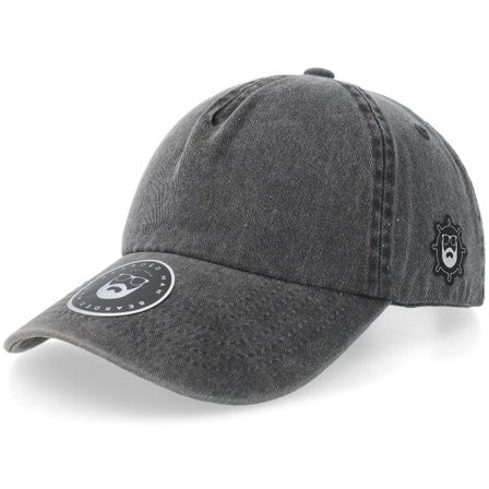 Bearded Man - Svart unconstructed Keps - Bm Ship Wheel Vintage Washed Black A-frame Dad Cap @ Hatstore