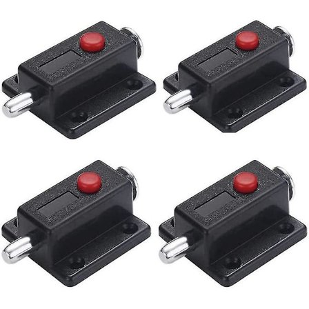 Automatisk fjederbelastet dørgreb med fjederknap sort (10 stk.)