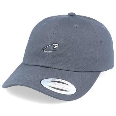 Iconic - Gris unconstructed Gorra - Tiny Safety Pin Dark Grey Dad Cap @ Hatstore