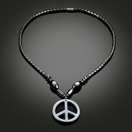 Fredshalsband mot krig, trendigt och enkelt halsband med svart magnetlås