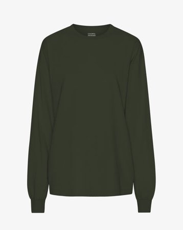 Oversized Organic LS T-Shirt - Hunter Green - Female - XS