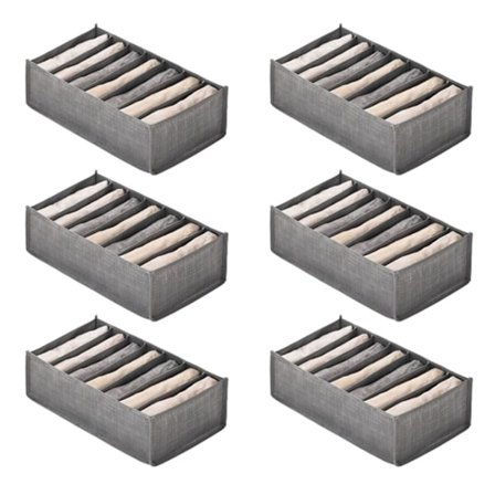 6 st Förvaringslådor för Jeans Byxor T-shirt Förvaringslådor Organiseringslådor Garderob Skåp