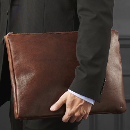 Custodia California in pelle marrone chiaro per laptop per uomini - Custodie per laptop