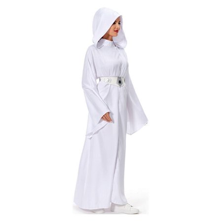 Star Wars: Prinsesse Leia Cosplay Kostyme Kjole Belte Parykk Halloween fest komplett sett Kjole