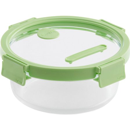 Lékué Rund madkasse 950 ml, glas/grøn - Glas, grøn | KitchenOne