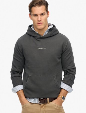 Superdry Micro Logo Hood - Grey - L