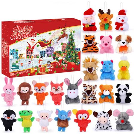 Joulukalenteri Plyysi Nalle Avaimenperä Ripustus Lapset Yllätyskalenteri Käsintehty Lahja-A