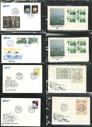Færøerne - Dubletsamling af FDCer i 9 bind