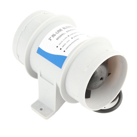3 Tommer 12V Stille Inline Vifte Inline Marine Lense Luftvifte for Yachter Båter Luftsirkulasjon