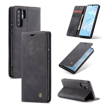 CASEME Huawei P30 Pro retro läderfodral - Svart