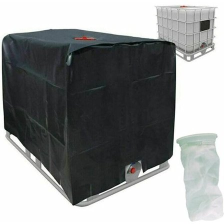 Solskyddsskydd för regnvattentank, IBC 1000L skyddsskydd svart