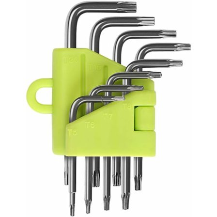Torx-kulma-avaimet, 8-osainen Torx-kuusiokoloavainsarja, tähtipääruuvimeisseli T5 T6 T7 T8 T9 T10 T15 T20, avainsarjat Käsikäyttöiset työkalut Torx-