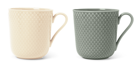 Lyngby Rhombe-Earth Kopper marble+moss 2pk