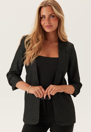 Pieces Pcbosella 3/4 GLITTER BLAZER G Black Detail:SILVER Vaatteet