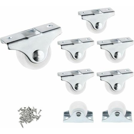 8 st små möbelhjul riktningsbara hjul Mini möbelhjul för möbelsido hjul med skruvar