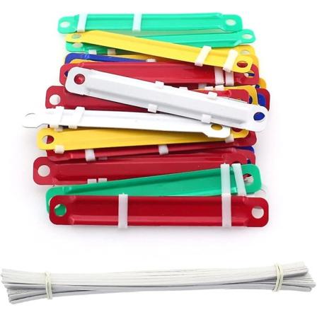 50 stk Holdbare Filmbåndsbeslag, Filmklips, Plastikbeslag Filmklips til Papirfiler (1 sæt, tilfældig farve)