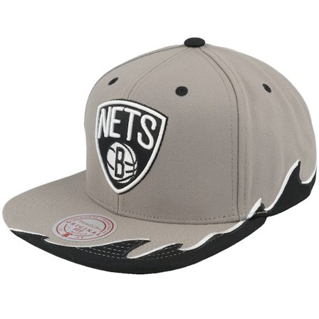 Mitchell & Ness - NBA Grey snapback Czapka Z Daszkiem - Brooklyn Nets Rising Tide Grey Snapback @ Hatstore
