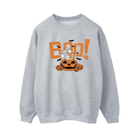 Tom & Jerry Dam/Damer Halloween Boo! Sweatshirt M Sports Grå