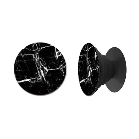 Svart Marmor Knapp till Mobiltelefon - Grepp Hållare Ställ