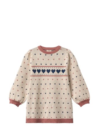 Fliink Nova Multi Heart Dress - Beige - 2 Y