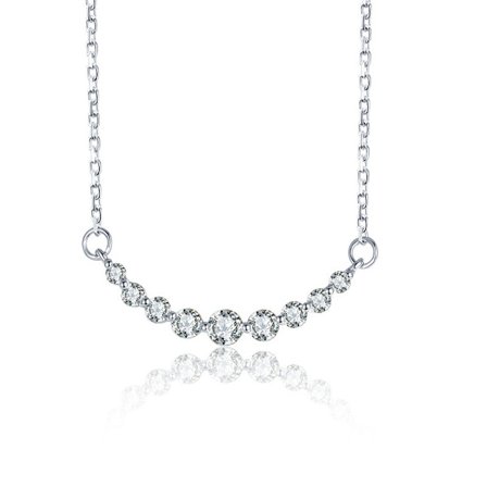 Enkel Zirkon Smile Choker Böjd Nyckelben Kedja