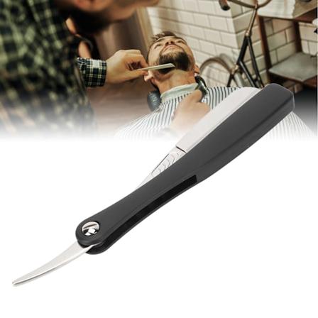 Skægtrimmerbladholder Letvægts Vintage Skægtrimmerholder Graveret med Komfortabel Greb Manuel Bladskab Sølv