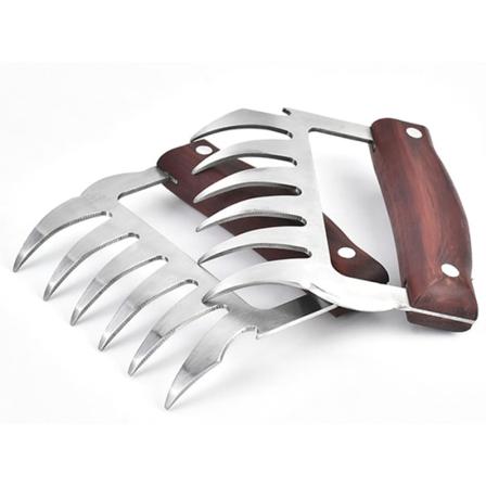 Köttklor I Rostfritt Stål Med Trähandtag Set Om 2