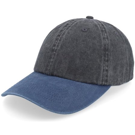 Equip - Blau unconstructed Cap - Pigment Washed Black/Navy Dad Cap / Unconstructed @ Hatstore