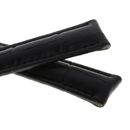 5x högkvalitativ läderrem Armband Band Ersättning för klockor 16mm svart