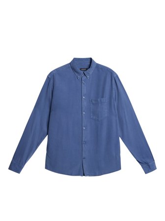 J.Lindeberg - Reg LS Structure Tencel Shirt - Blue - Mann - S