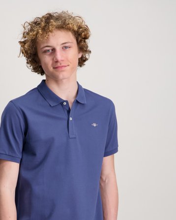GANT SHIELD SS PIQUE Blå Pique Gutt - Kids Brand Store
