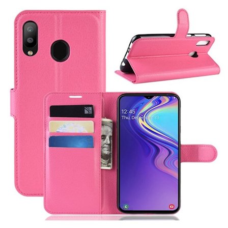 Alpha läder Samsung Galaxy M20 fodral - Rosa